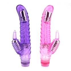 dual stimulator curve seduction jelly vibrator