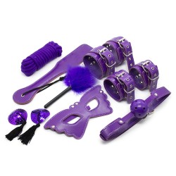 purple bdsm bondage kit 8pcs