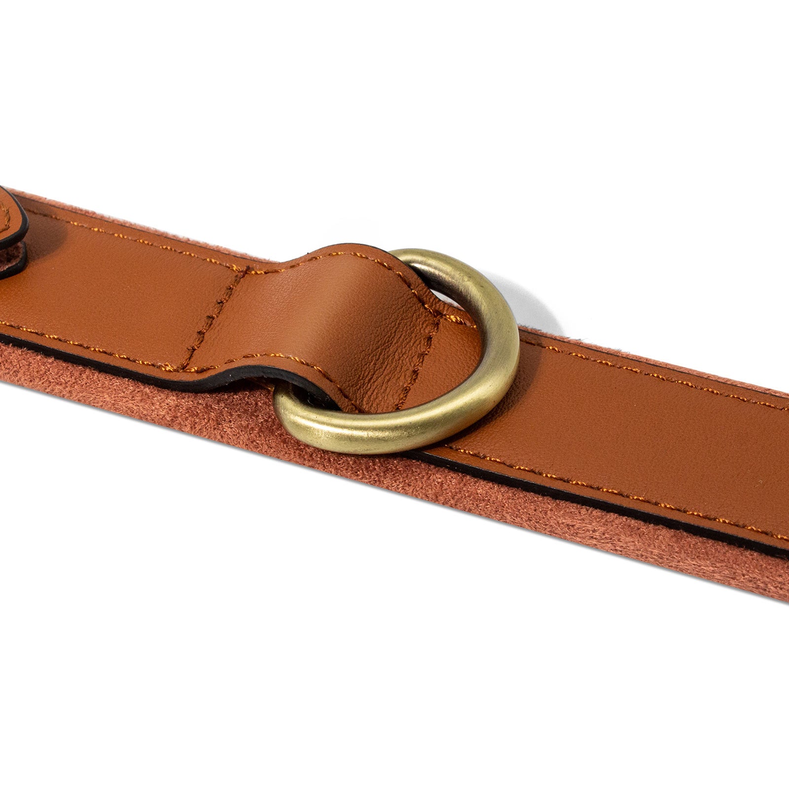 Genuine Leather Supple Dog Collar with Airtag Case - Brown - Image 6