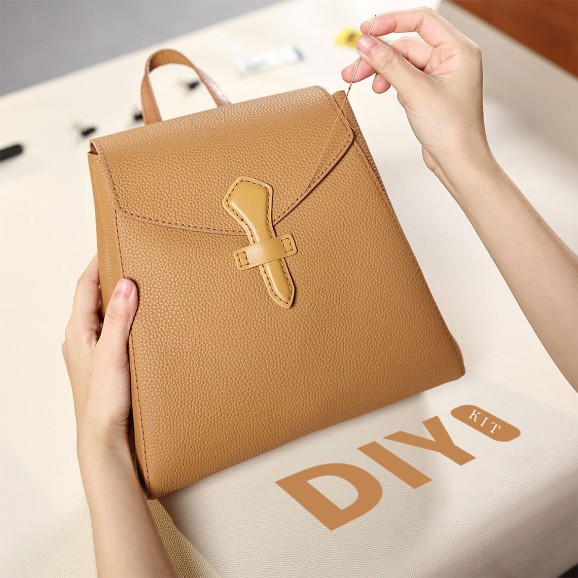 G8activist® Top Grain Leather Women Tote Backpack DIY Kit - Image 2