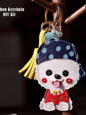 G8activist® Leather Cute Bichon Keychain DIY Kits