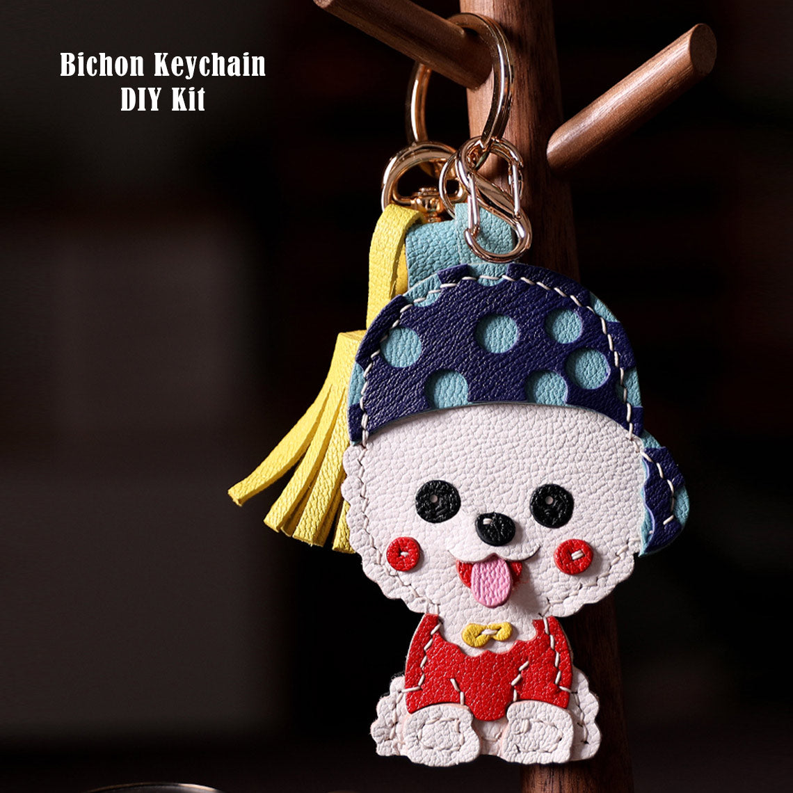 G8activist® Leather Cute Bichon Keychain DIY Kits