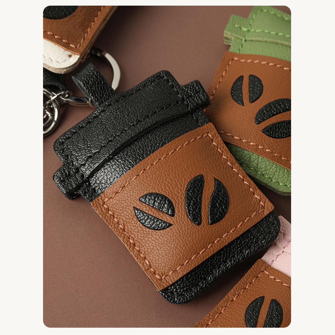 G8activist® Sheep Leather My Coffee Keychain DIY Kit - Image 3