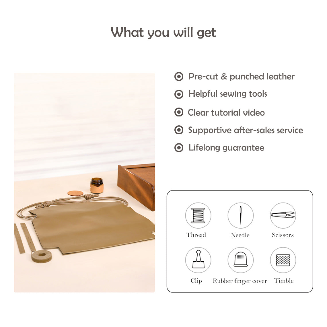 G8activist® Leather Drawstring Shoulder Backpack DIY Kits - Image 4