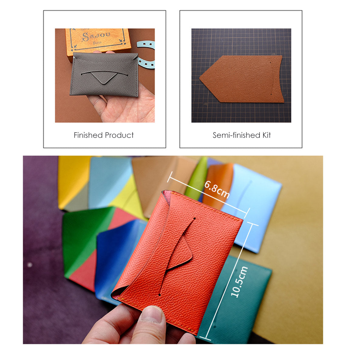G8activist® Full Grain Leather Classic Envelope Card Holder DIY Kits - Image 4