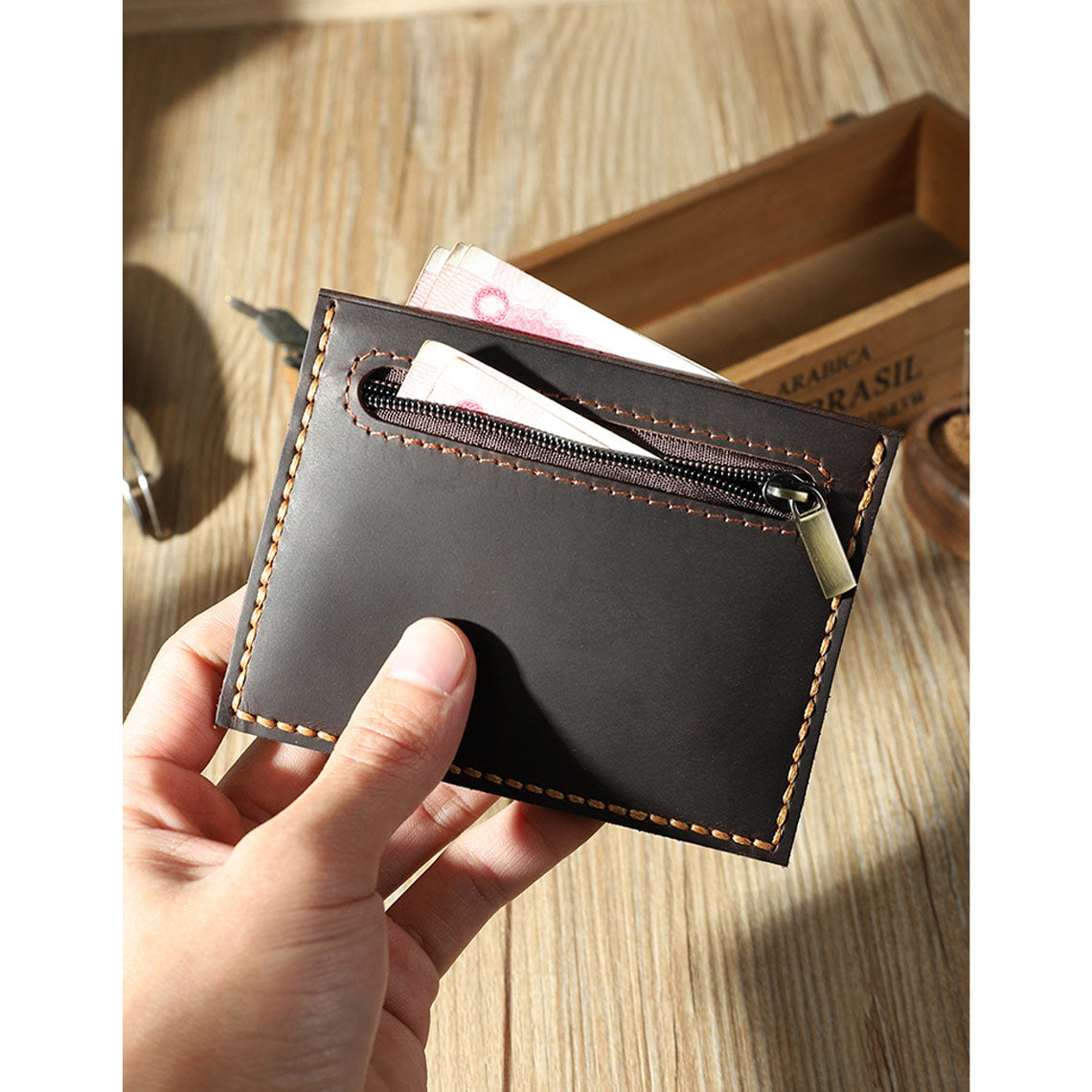 G8activist® Crazy Horse Leather Double Card Holder DIY Kits - Image 5