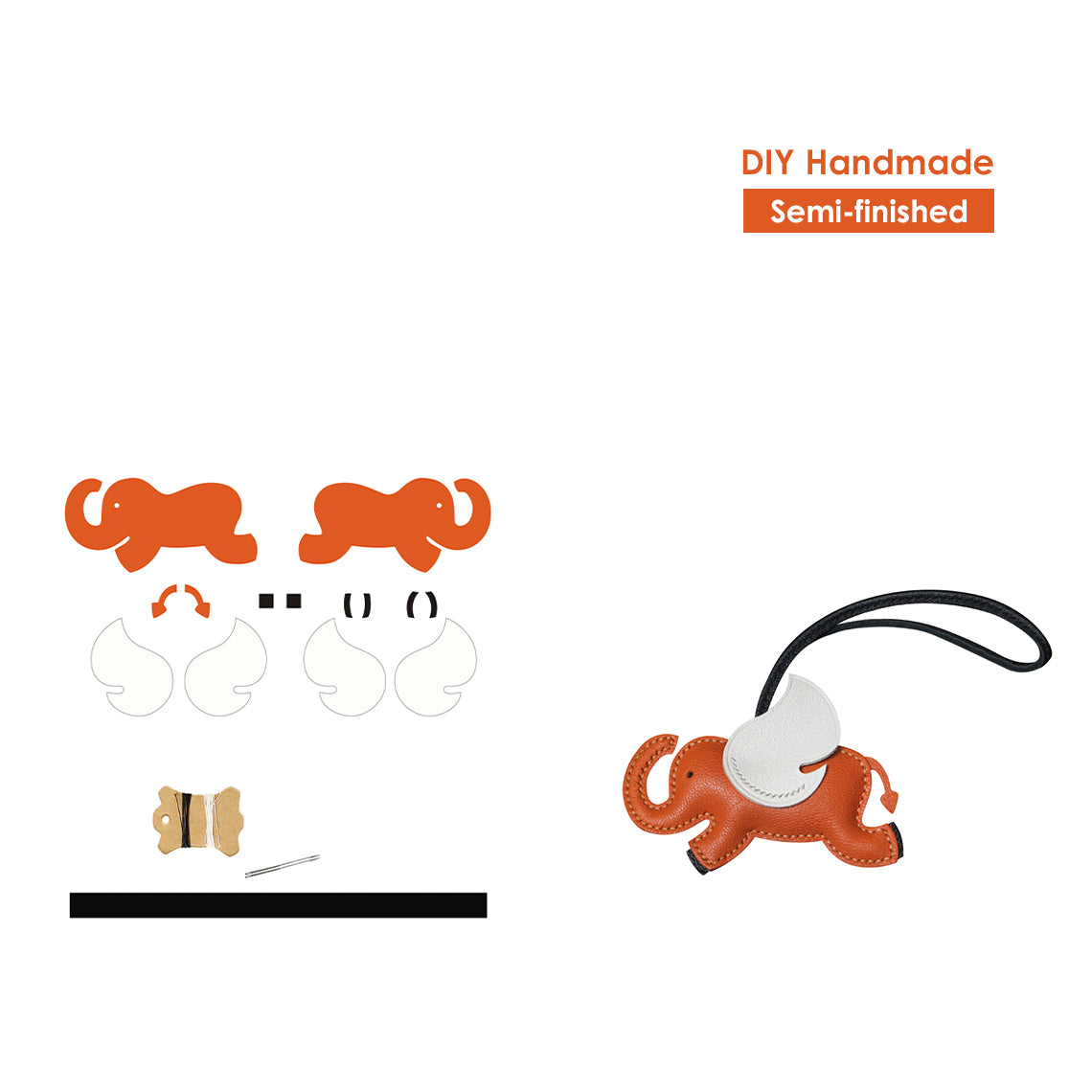 G8activist® Sheep Leather Elephant Charm DIY Kits