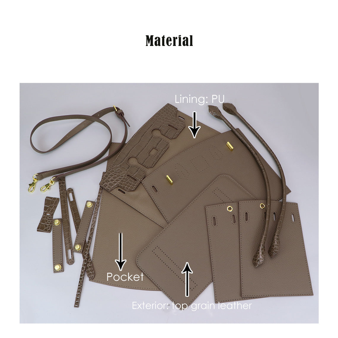 G8activist® Top Grain Leather Bi-color Platinum Bag DIY Kit - Image 4