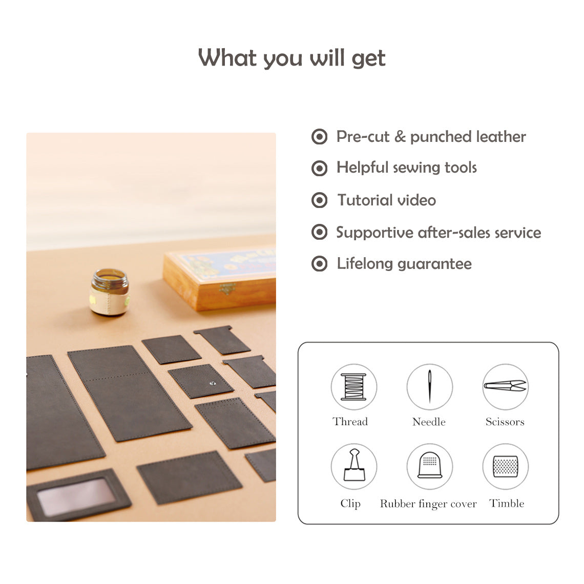 G8activist® Top Grain Leather Buckle Trifold Wallet DIY Kits - Image 3