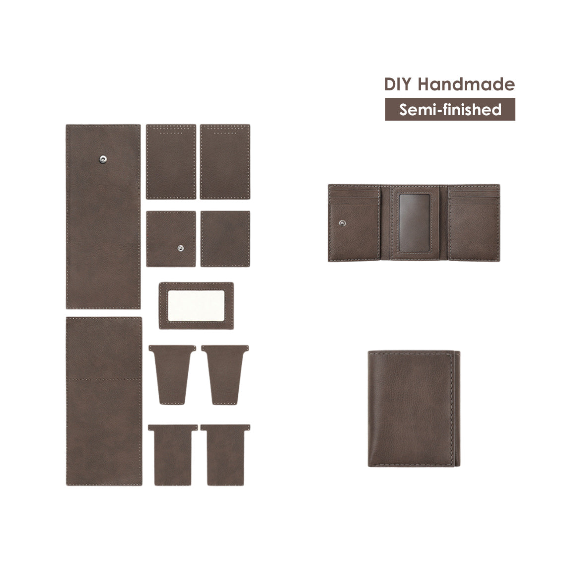 G8activist® Top Grain Leather Buckle Trifold Wallet DIY Kits