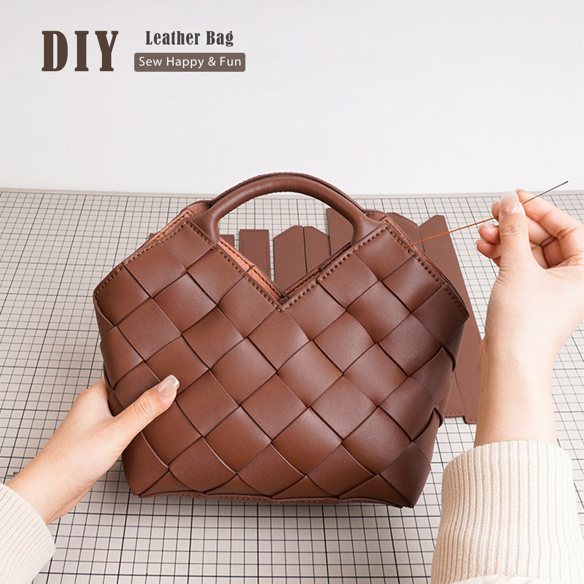 G8activist® Vegan Leather Woven Handbag DIY Kit - Image 13