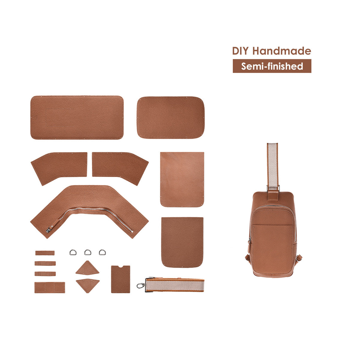 G8activist® Top Grain Leather Men Fanny Pack Waist Bag DIY Kit