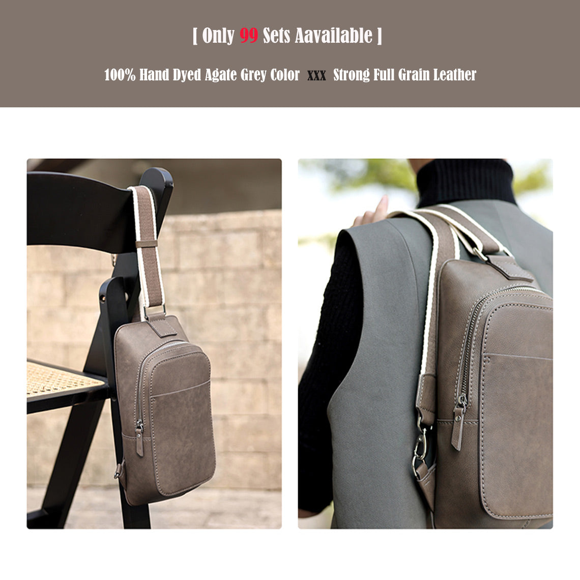 G8activist® Top Grain Leather Men Fanny Pack Waist Bag DIY Kit - Image 13