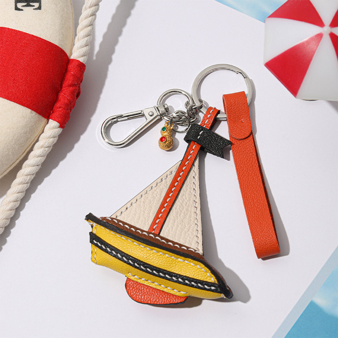 G8activist® Sheep Leather Sailboat Keychain Charm DIY Kits - Image 6