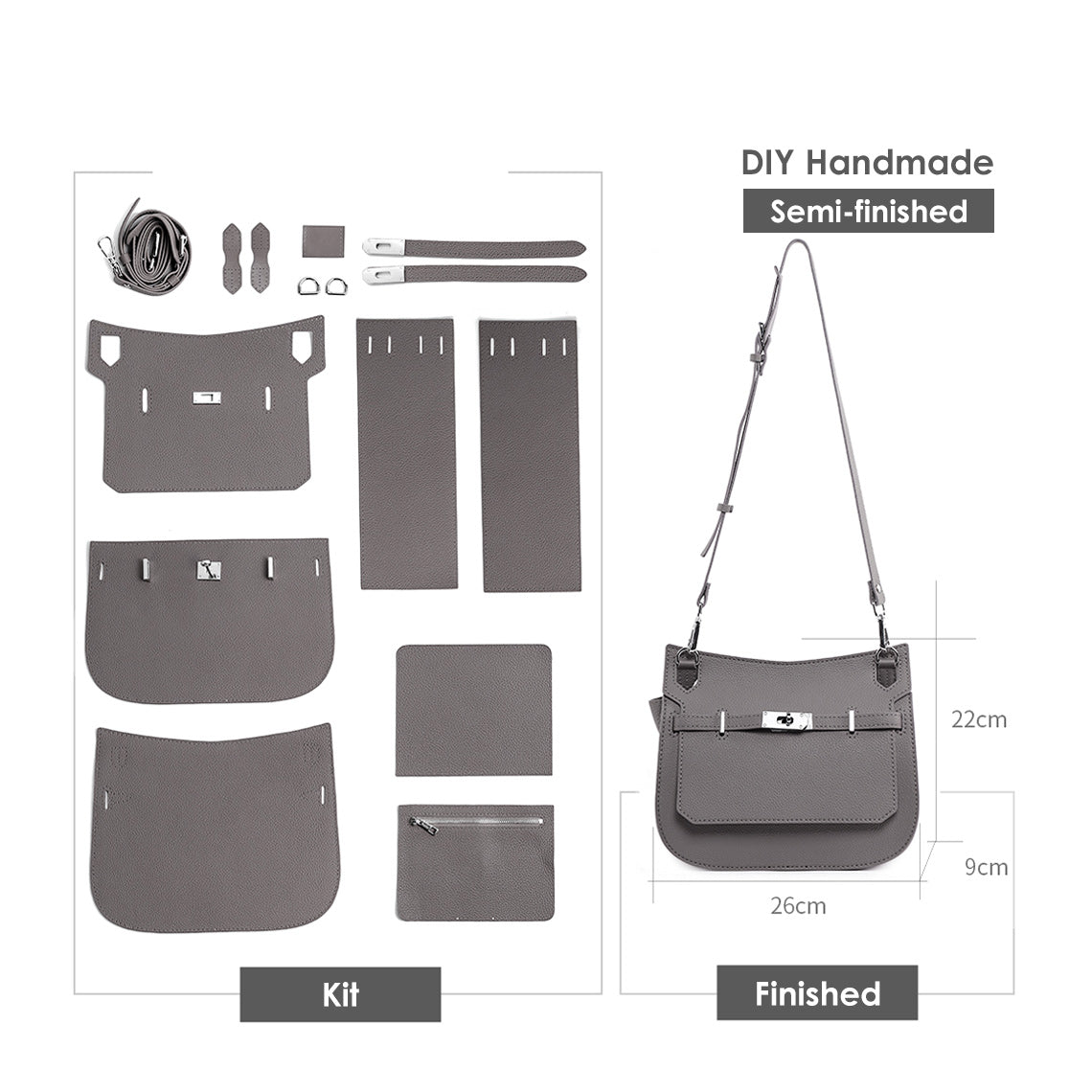 G8activist® Top Grain Leather Jypsiere Crossbody Bag DIY Kit