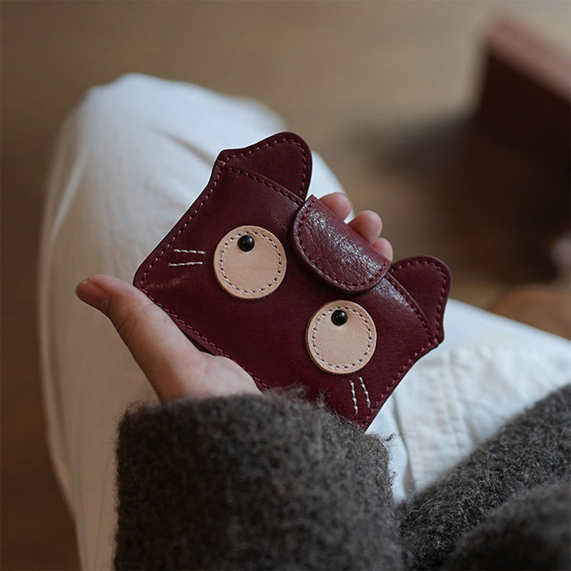 Vegetable Tanned Leather Small Kitty Purse - Image 6