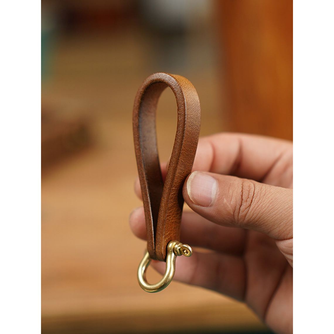 G8activist® Vegetable Tanned Leather Heavy Duty Keyring - Image 2