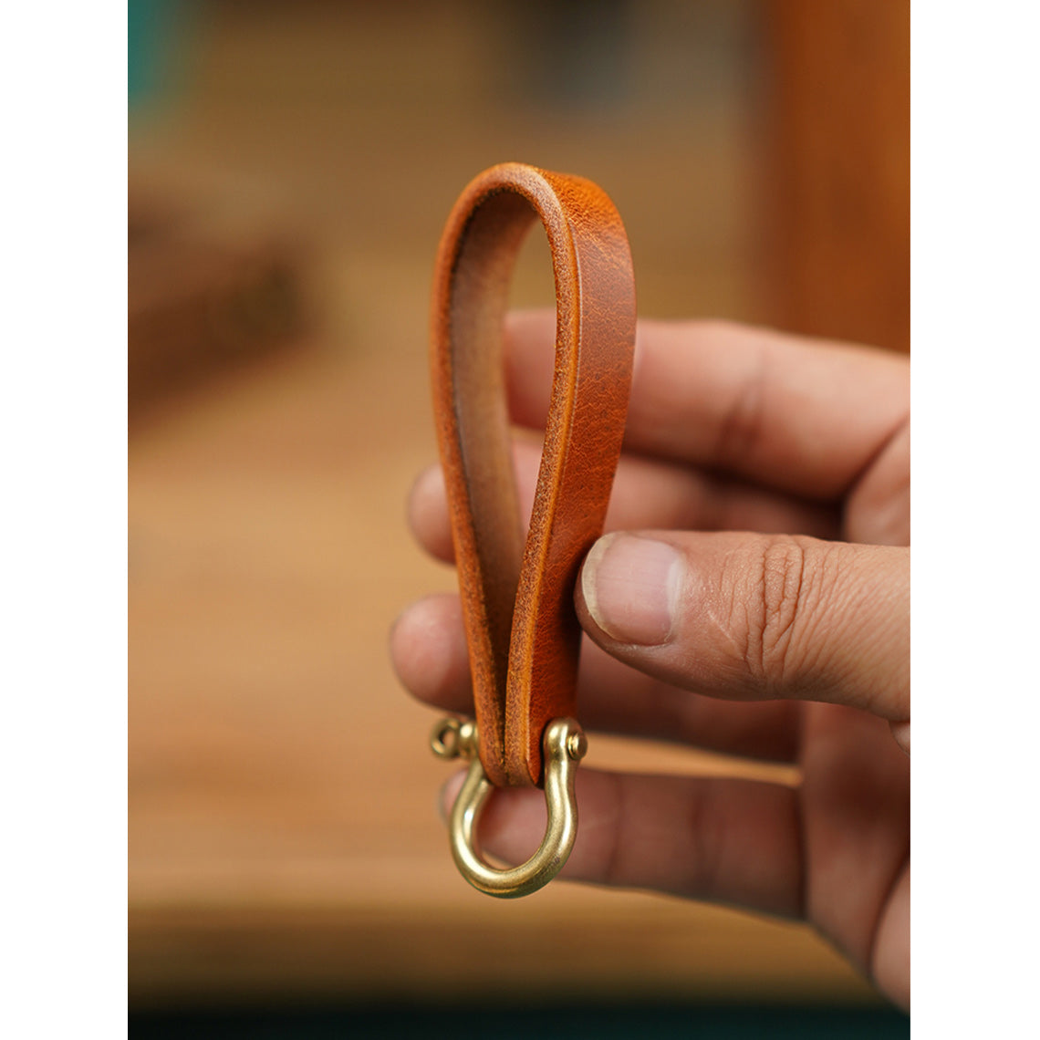 G8activist® Vegetable Tanned Leather Heavy Duty Keyring - Image 4