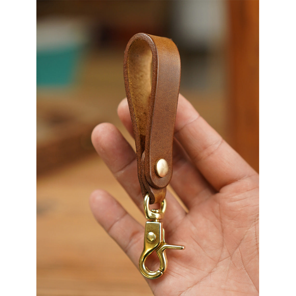 G8activist® Vegetable Tanned Leather Heavy Duty Keyring - Image 5