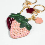 Vegetable Tanned Leather Sweet Strawberry Keychain