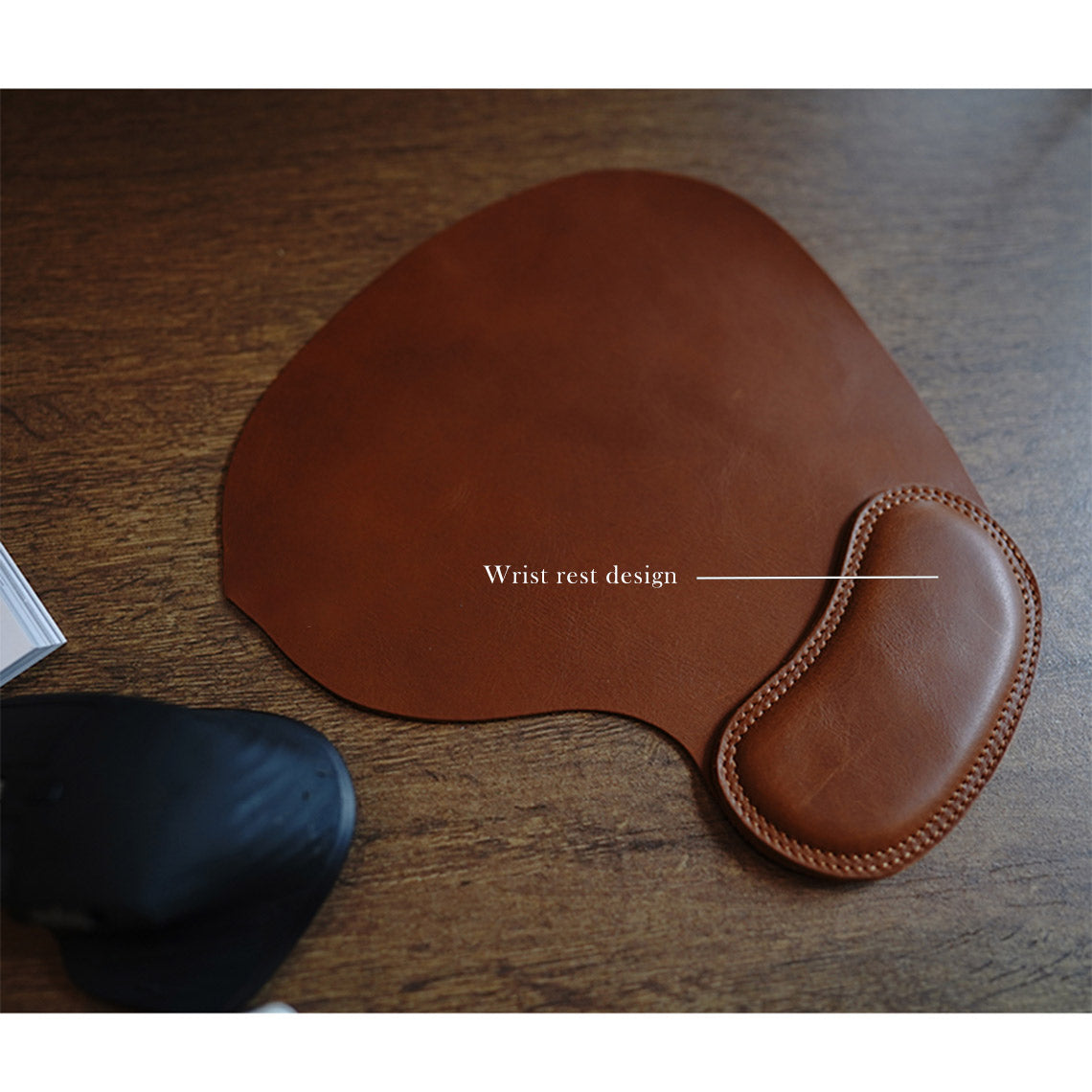 G8activist® Full Grain Leather Wrist Rest Mouse Pad - Image 3