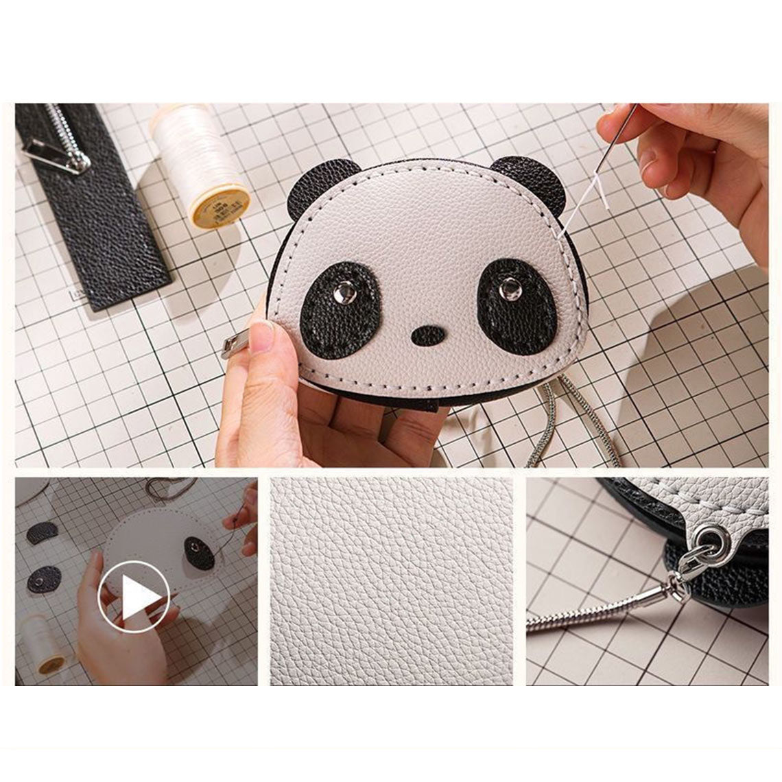 G8activist® Leather Panda Wallet Purse Bag DIY Kit - Image 3