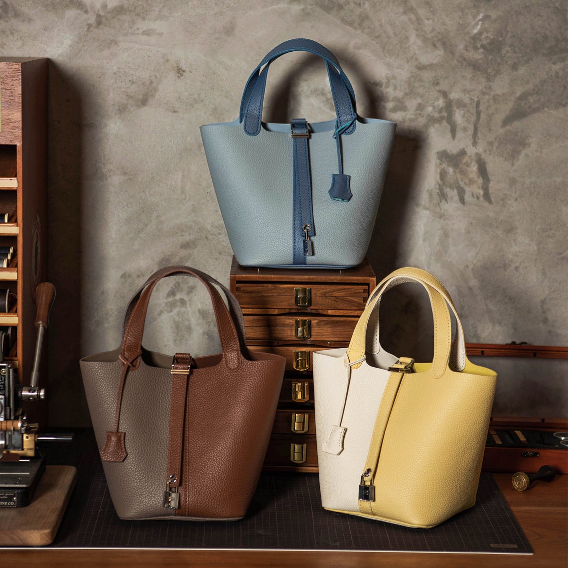 G8activist® Top Grain Leather Lady Picotion Lock Totes Bag DIY Kit - Price Drop at Checkout - Image 17