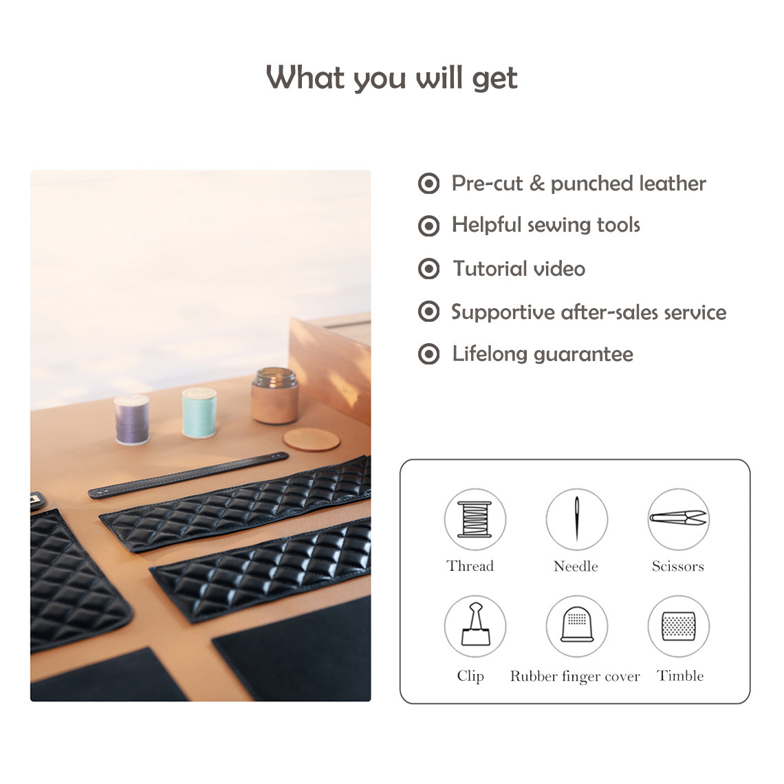 G8activist® Top Grain Leather Quilting Backpack DIY Kits - Image 4