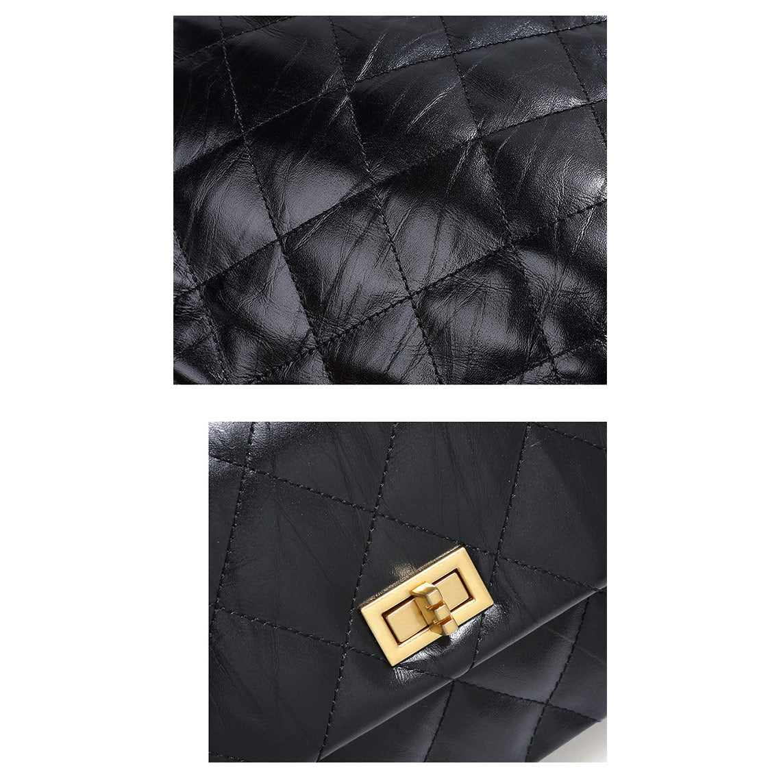 Top Grain Leather Chic Quilted Flap Bag - Image 7
