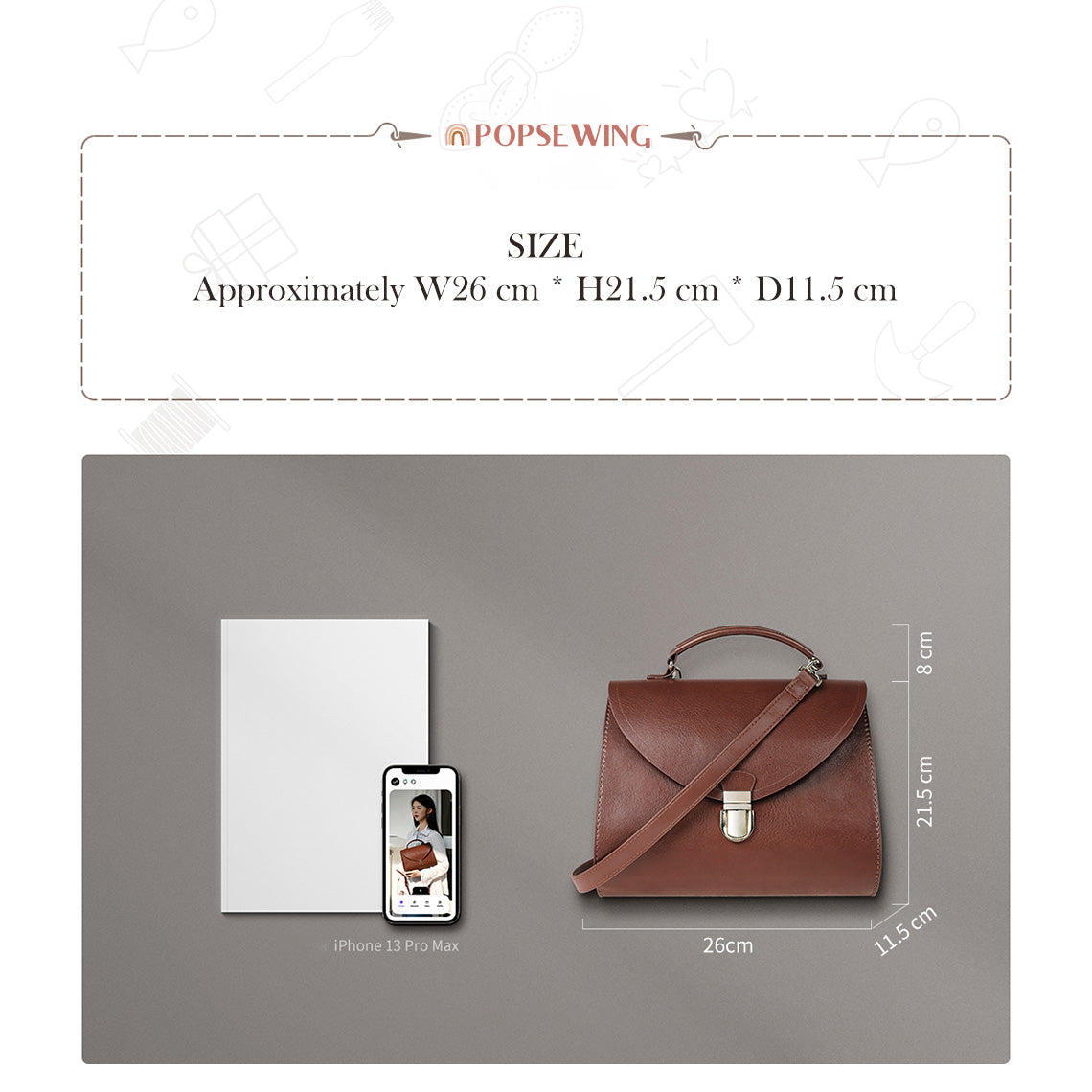 G8activist® Leather Vintage Top Handle Crossbody Bag DIY Kit | Price Drop at Checkout - Image 6