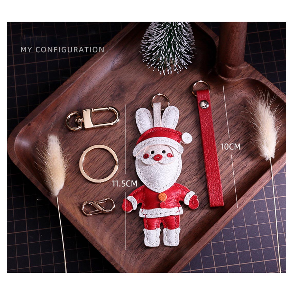 G8activist® Sheep Leather Christmas Santa Keychain DIY Kits - Image 2