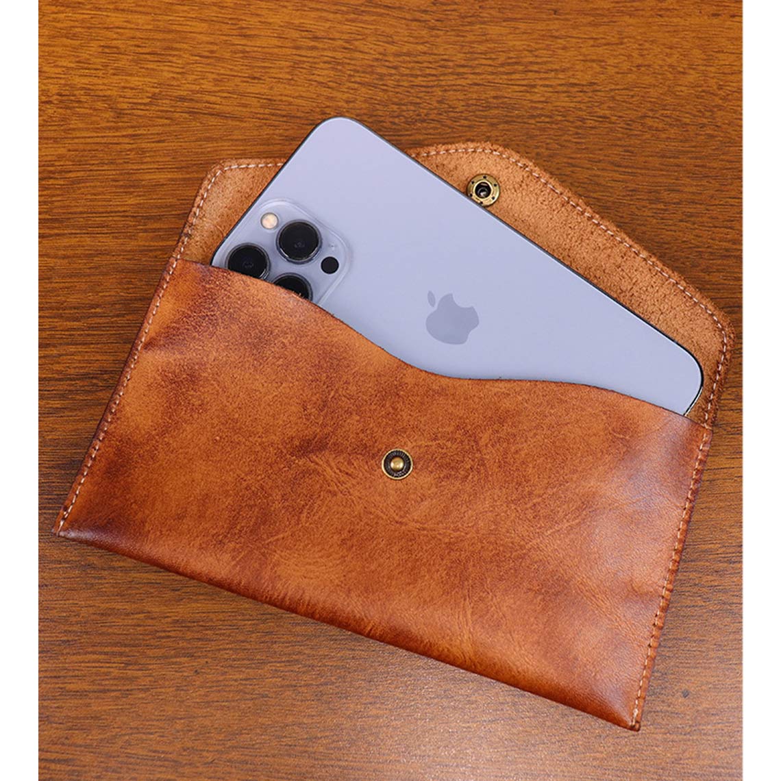 Vegetable Tanned Leather Envelope Wallet - Image 2