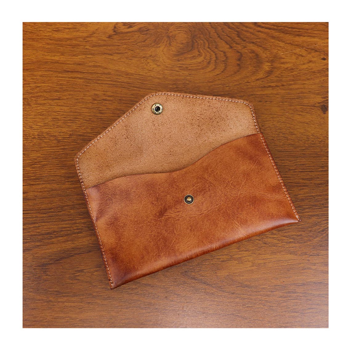 Vegetable Tanned Leather Envelope Wallet - Image 4
