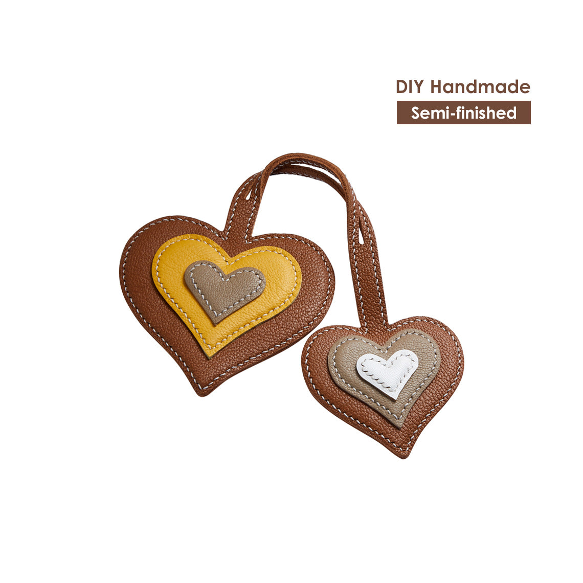 G8activist® Sheep Leather Double Heart Bag Charm DIY Kit