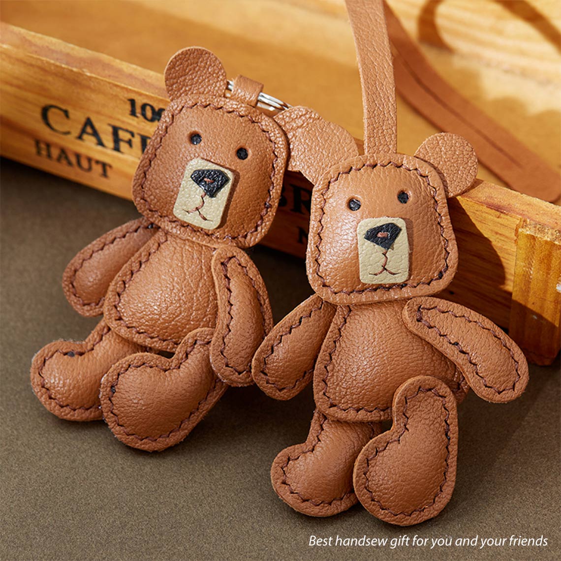 G8activist® Leather Little Bear Keychain Pendant DIY Kit - Image 2