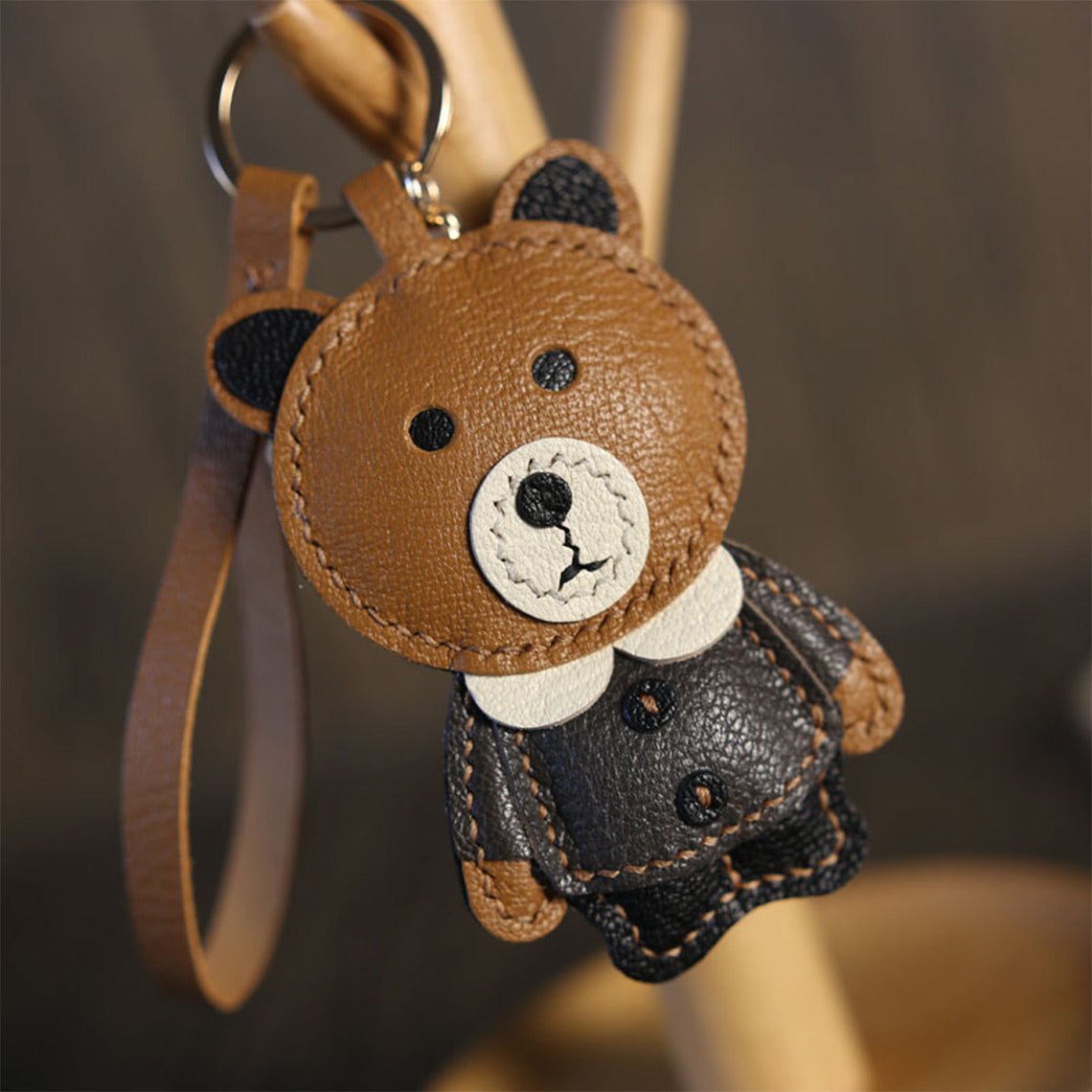 G8activist® Leather Brown Bear Keychain Charm DIY Kit - Image 9