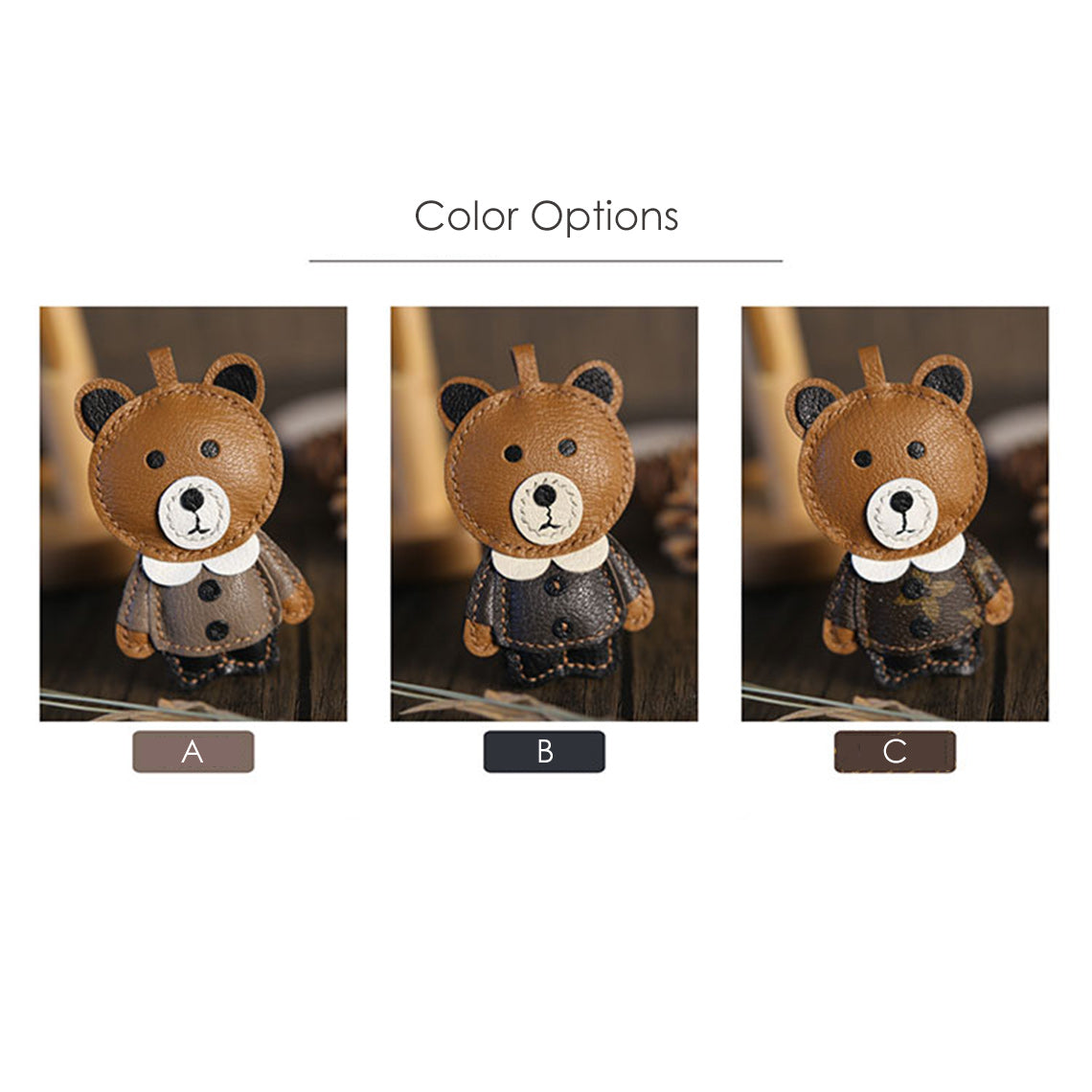 G8activist® Leather Brown Bear Keychain Charm DIY Kit - Image 2