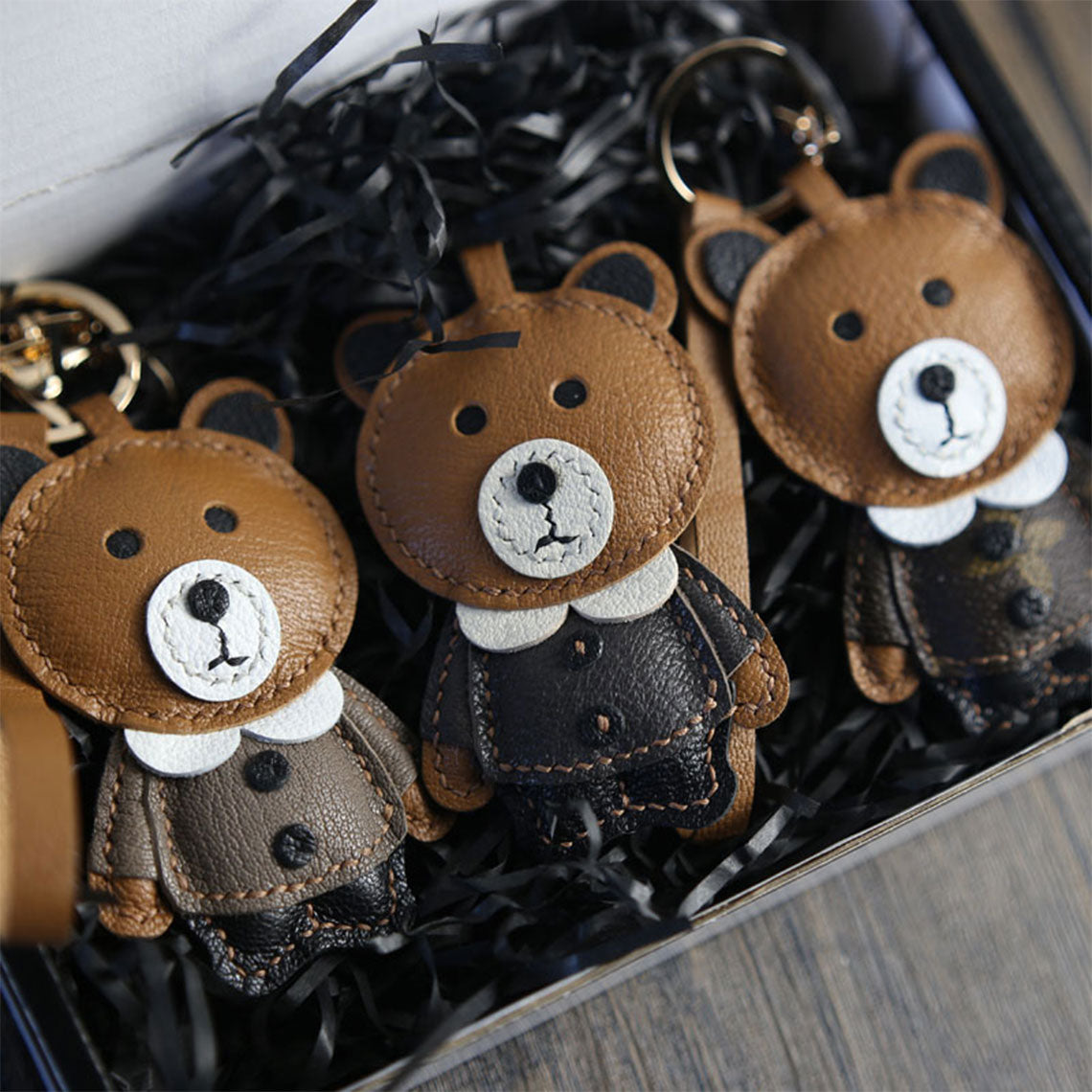 G8activist® Leather Brown Bear Keychain Charm DIY Kit - Image 3