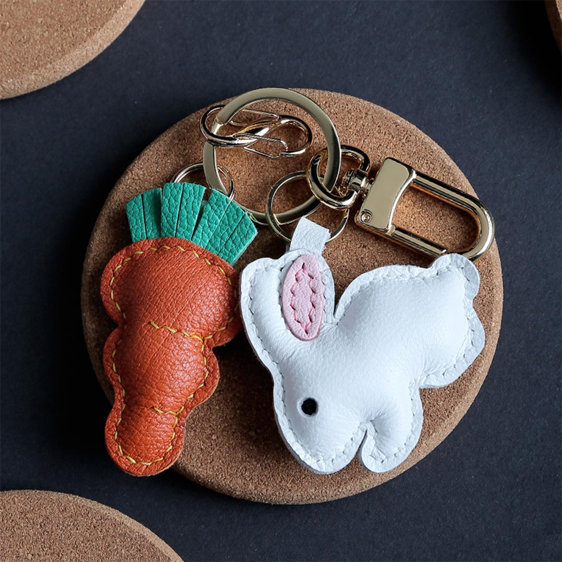 G8activist® Sheep Leather Bunny & Carrot Keychain DIY Kit - Image 2