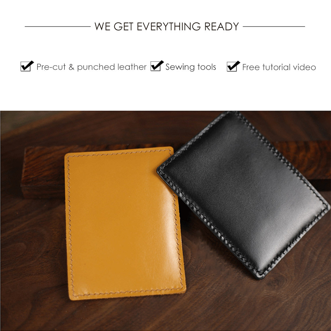 G8activist® Full Grain Leather Sleeve Card Wallet DIY Kit - Image 3