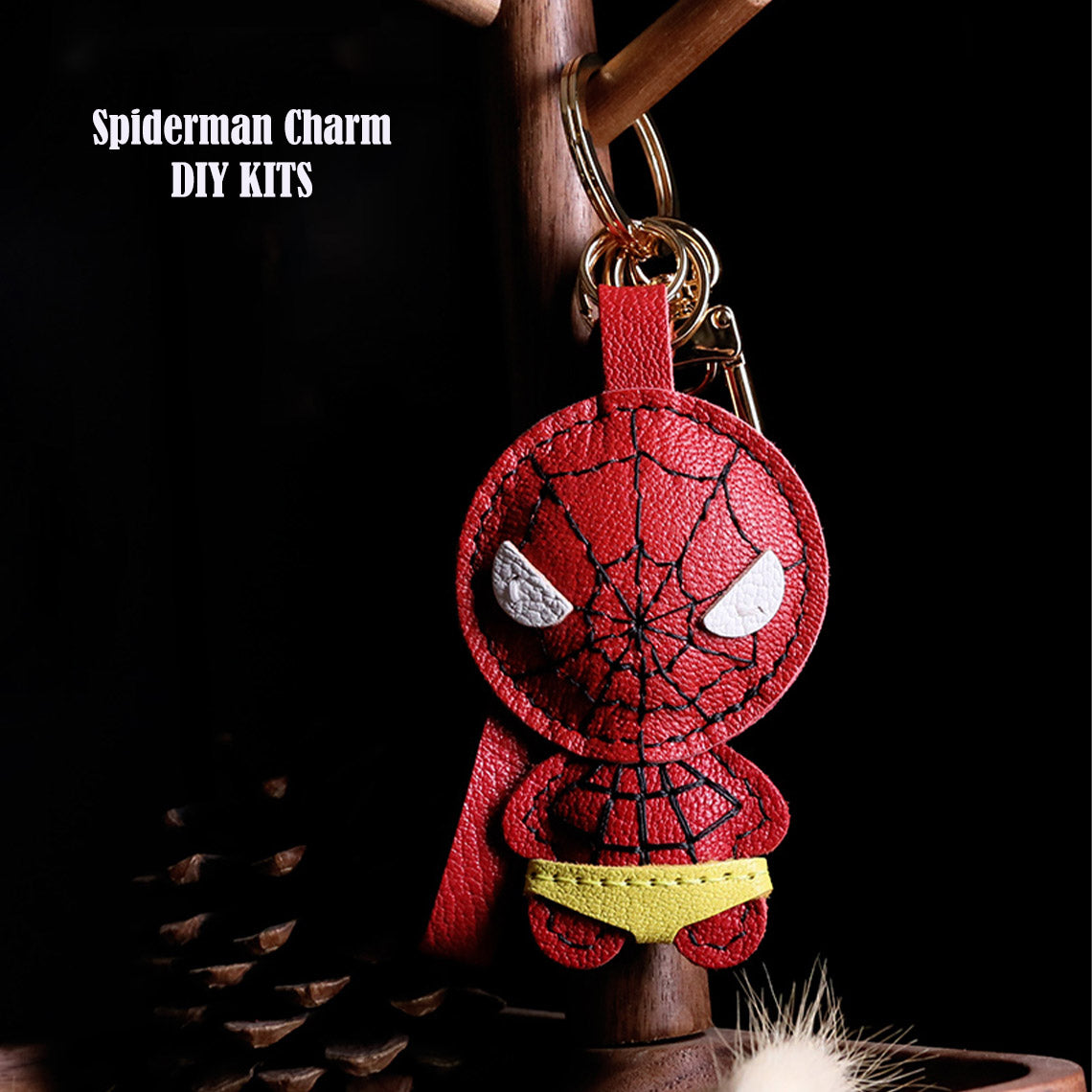 G8activist® Sheep Leather Spiderman Keychain DIY Kit