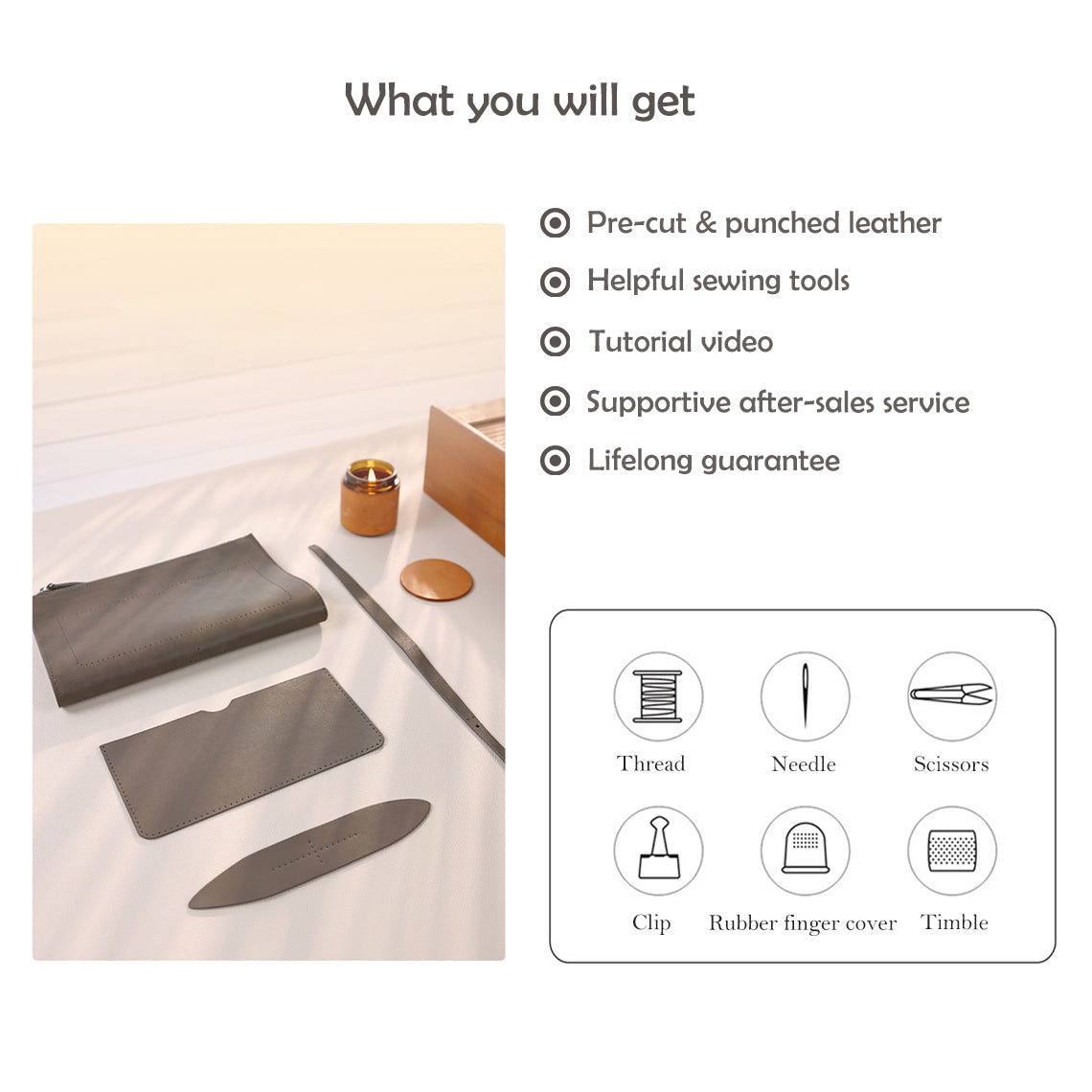 G8activist® Top Grain Leather Men Clutch Bag DIY Kit - Image 6