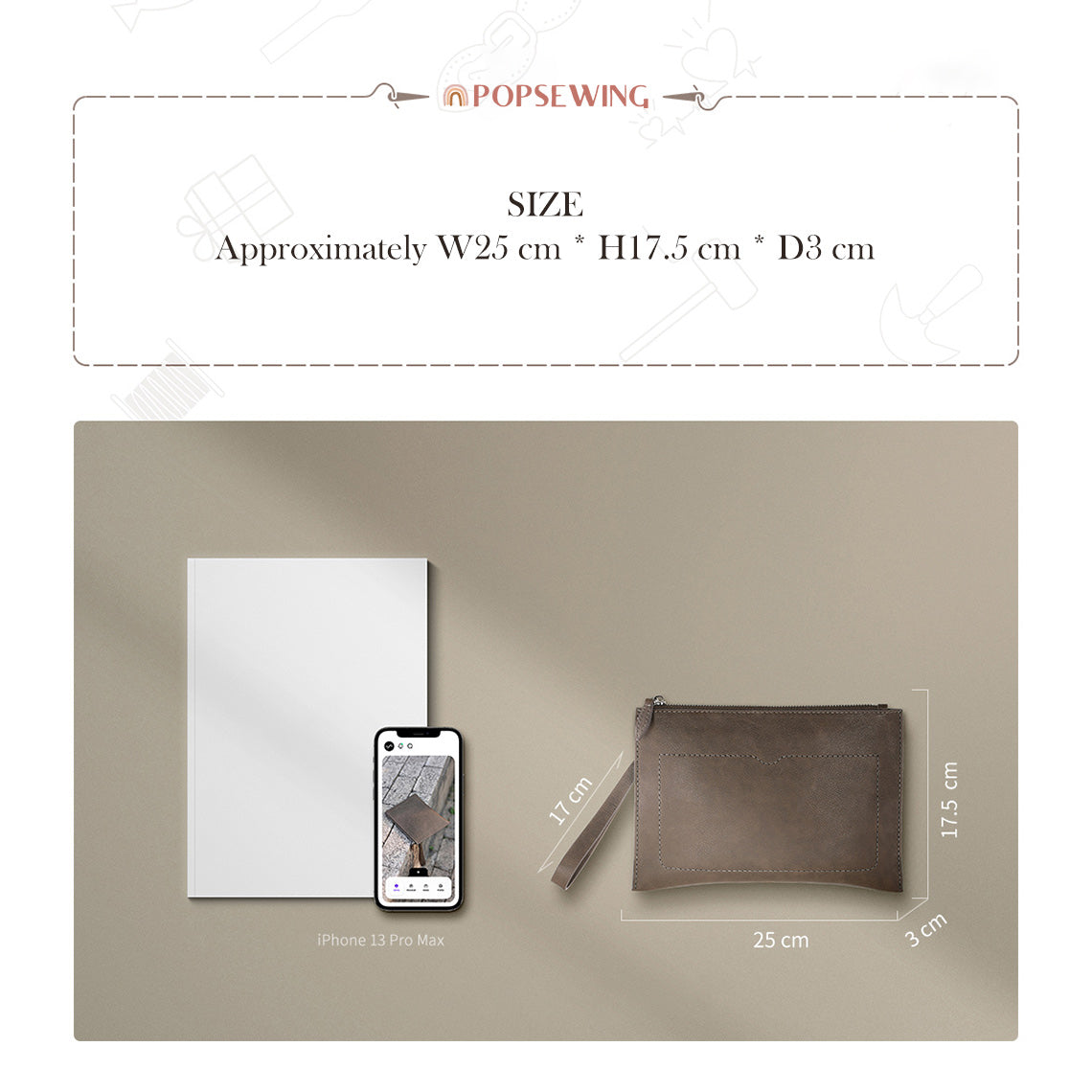 G8activist® Top Grain Leather Men Clutch Bag DIY Kit - Image 8