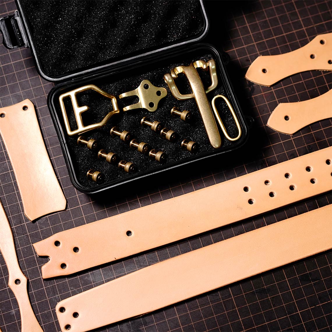 G8activist® Full Grain Leather Knight Buckle Cowboy Belt DIY Kit - Image 3