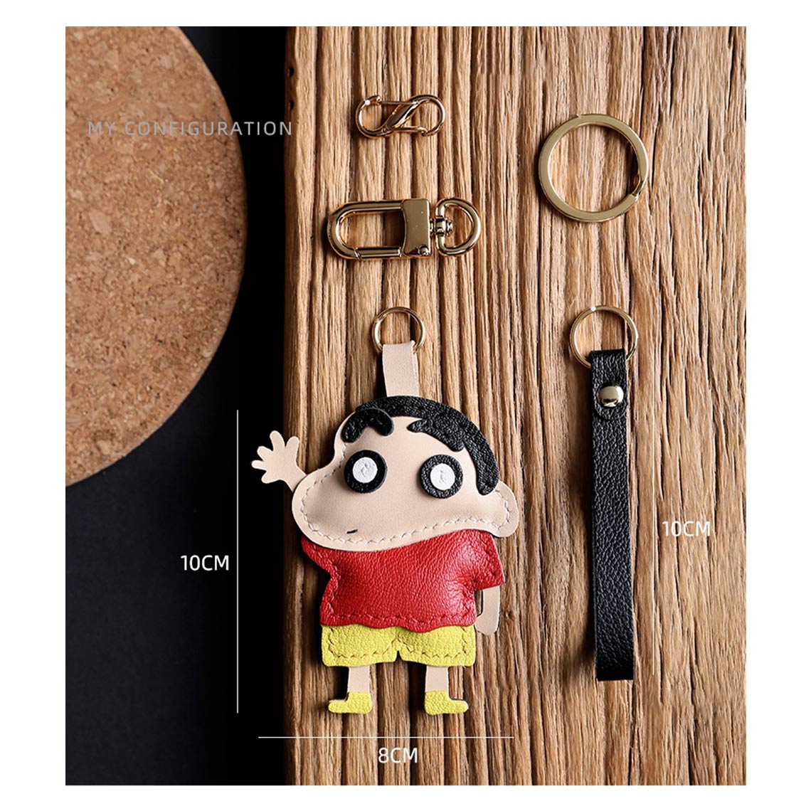 G8activist® Sheep Leather Crayon Shin-chan Keychain DIY Kit - Image 3