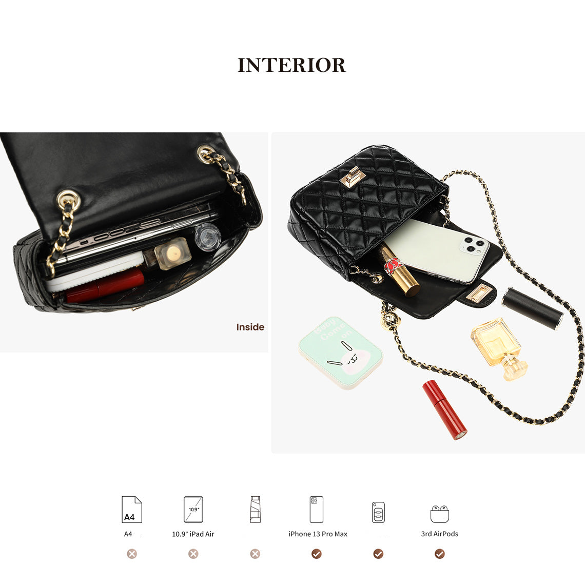 G8activist® Top Grain Leather Small Quilted Chain Bag DIY Kit - Image 6