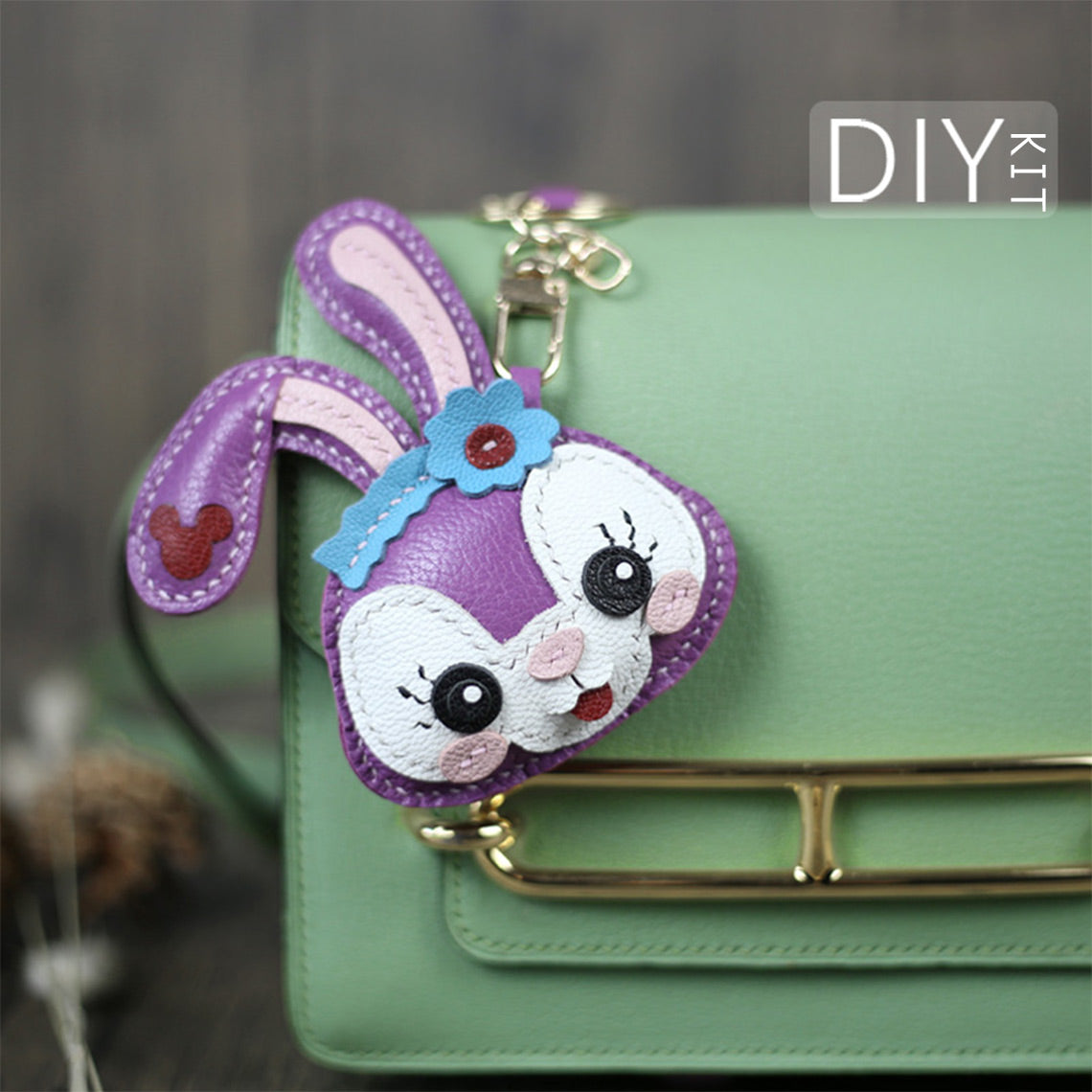 G8activist® Leather Lavender Bunny Keychain DIY Kit - Image 2