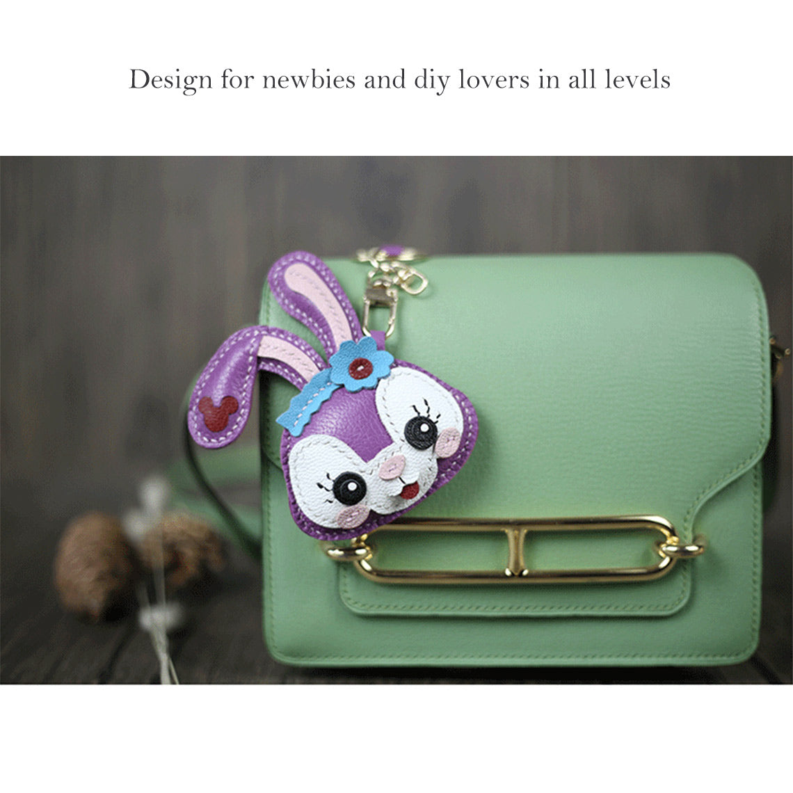 G8activist® Leather Lavender Bunny Keychain DIY Kit - Image 3