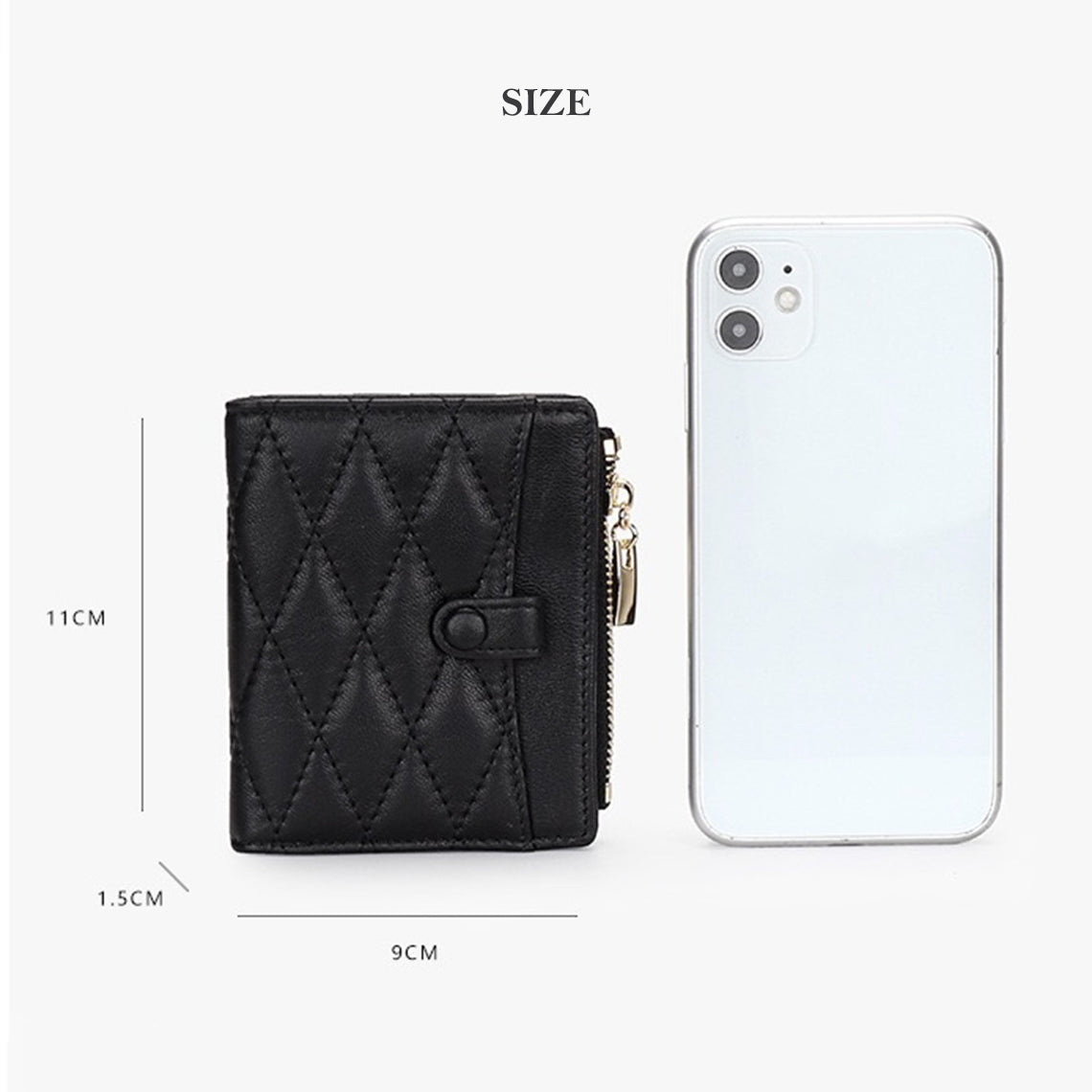 Sheep Leather Quilted Bifold Wallet - Image 6